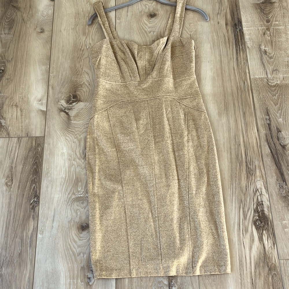 Diane Von Furstenberg Gold Jiwon Cocktail Dress Size 6